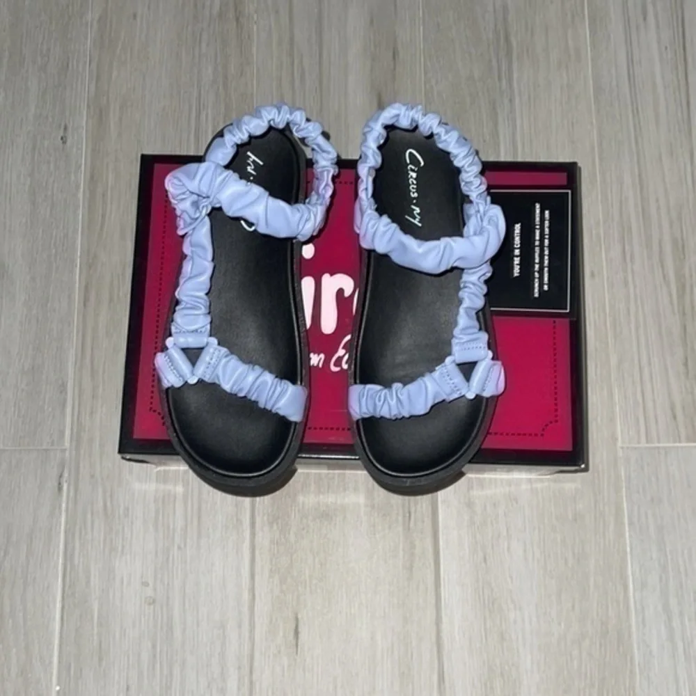 Sam Edelman Ruched Strap Sandal Light Blue